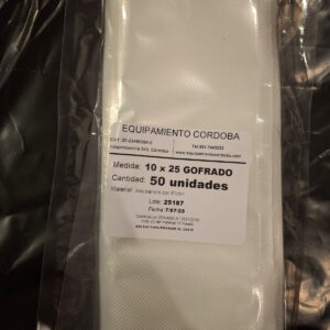 Bolsas Gofradas para Envasado al Vacio 10x25 de 9 capas – Pack x 50unidades